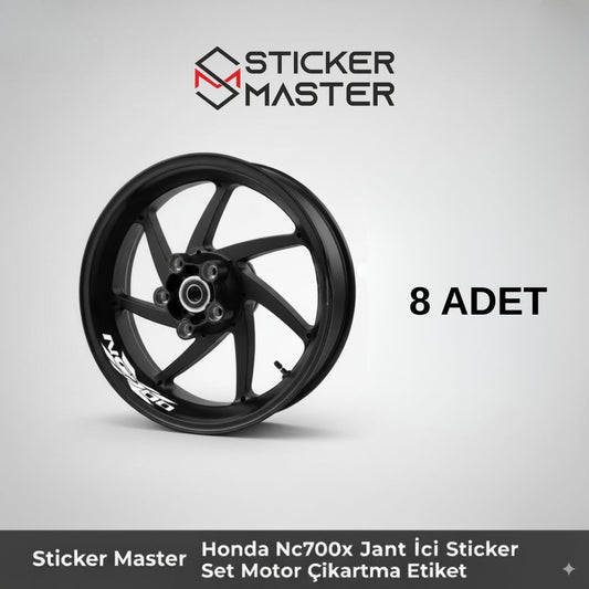Sticker Master Honda Nc700x Jant İçi  Sticker Set Motor Çıkartma Etiket 8 Adet