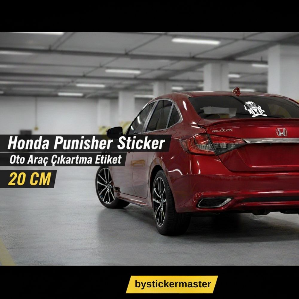 Sticker Master Honda Punisher Sticker Oto Araç Çıkartma Etiket 20 Cm
