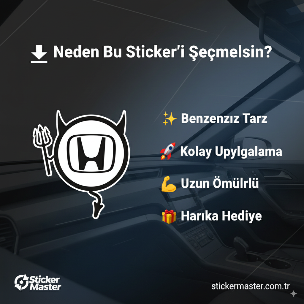 Sticker Master Honda Şeytan Sticker Oto Araç Çıkartma Etiket 15 Cm