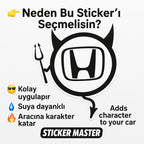 Sticker Master Honda Şeytan Sticker Oto Araç Çıkartma Etiket 15 Cm Sticker Master