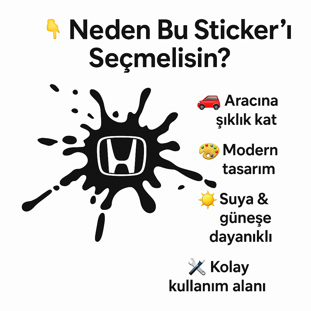 Sticker Master Honda Sıçrama Sticker Oto Araç Motor Çıkartma Etiket