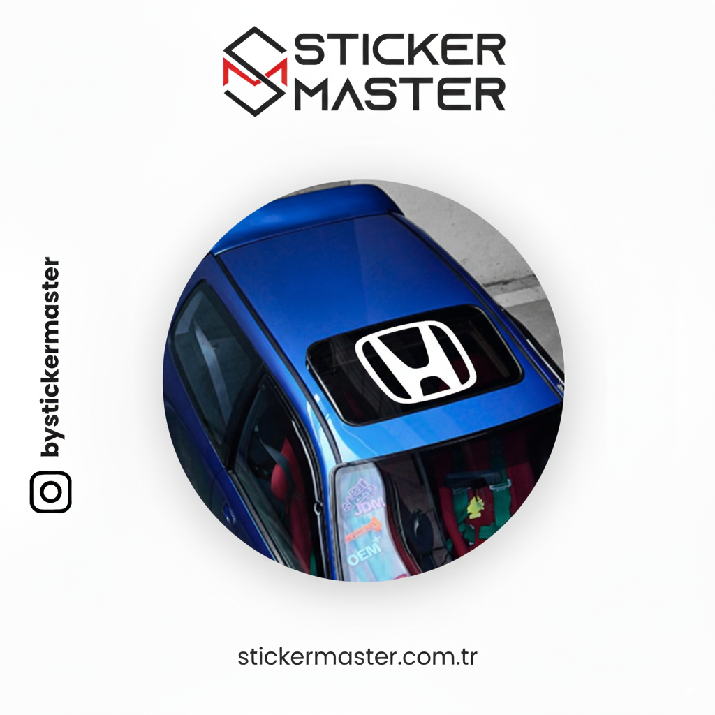 Sticker Master Honda Sunroof Sticker Oto Araç Çıkartma Etiket 30 x37 Cm