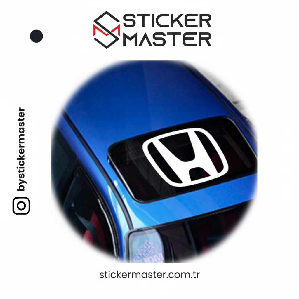 Sticker Master Honda Sunroof Sticker Oto Araç Çıkartma Etiket 30 x37 Cm