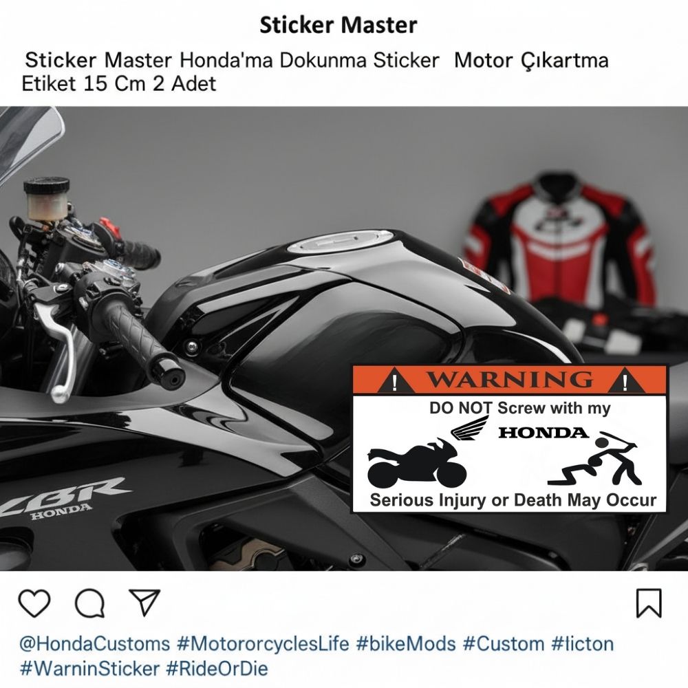 Sticker Master Honda'ma Dokunma Sticker Motor Çıkartma Etiket 15 Cm 2 Adet