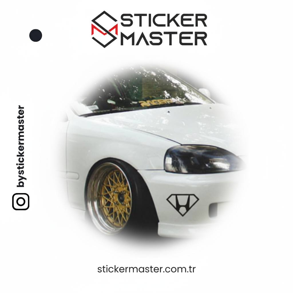 Sticker Master Süper Honda Sticker Oto Araç Çıkartma Etiket 22 Cm