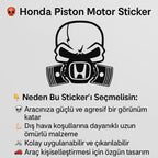 Sticker Masters Honda Piston Motor Sticker Oto Araç Çıkartma Etiket 20 Cm Sticker Master