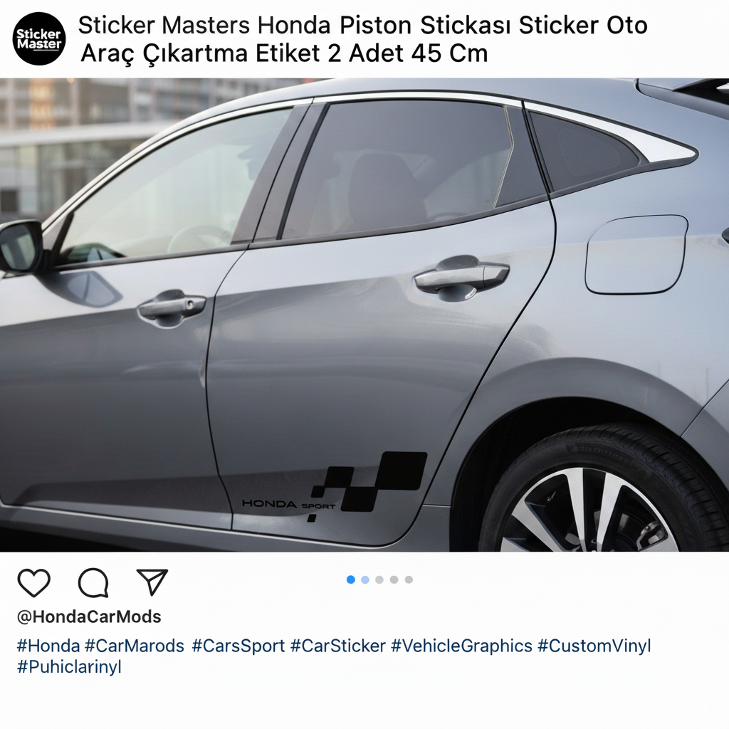 Sticker Masters Honda Sport Sticker Oto Araç Çıkartma Etiket 2 Adet 45 Cm