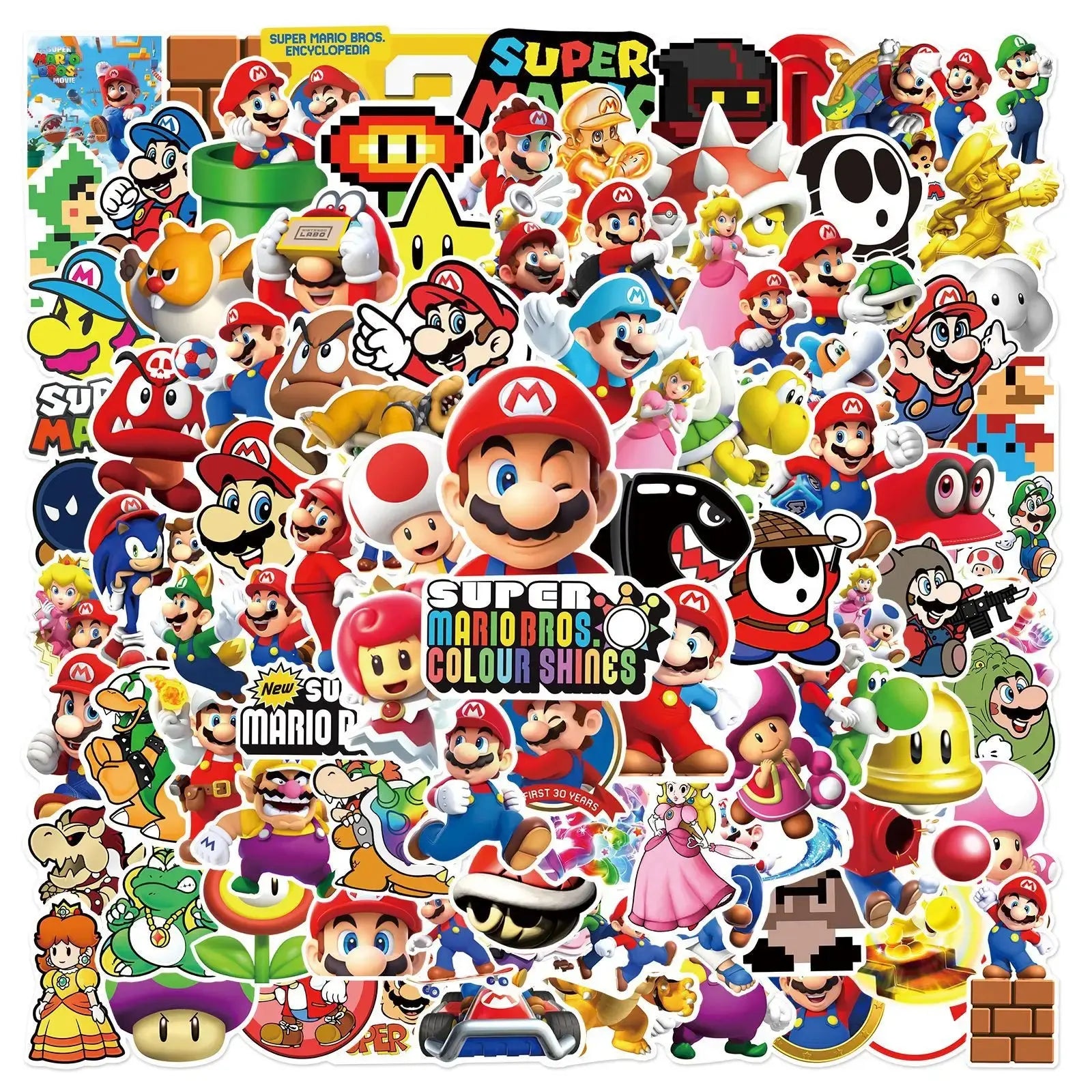 Super Mario Sticker Seti (50 Adet) Laptop Valiz Etiketi | Sticker Master - Sticker Master