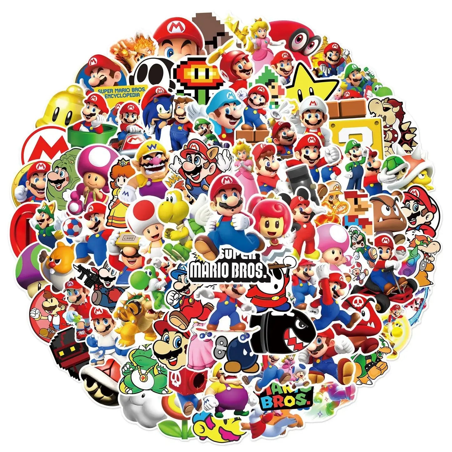 Super Mario Sticker Seti (50 Adet) Laptop Valiz Etiketi | Sticker Master - Sticker Master