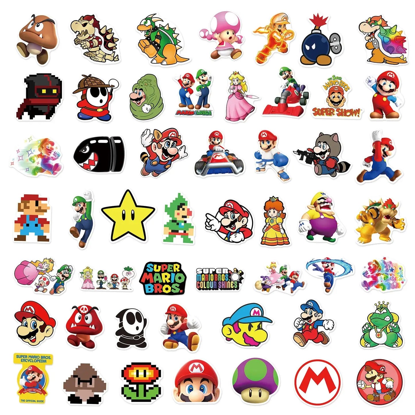 Super Mario Sticker Seti (50 Adet) Laptop Valiz Etiketi | Sticker Master - Sticker Master