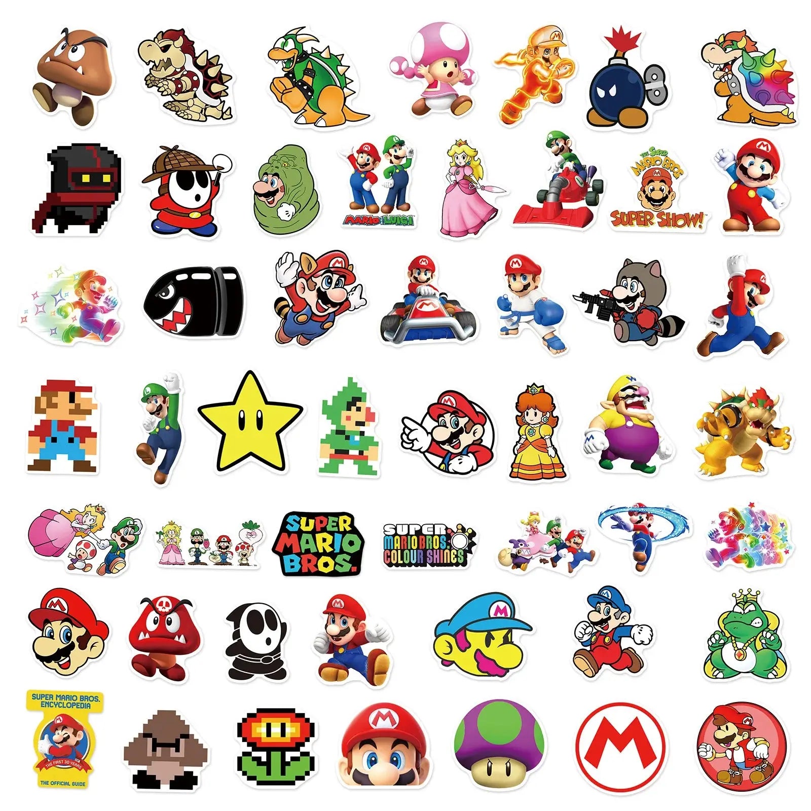 Super Mario Sticker Seti (50 Adet) Laptop Valiz Etiketi | Sticker Master - Sticker Master