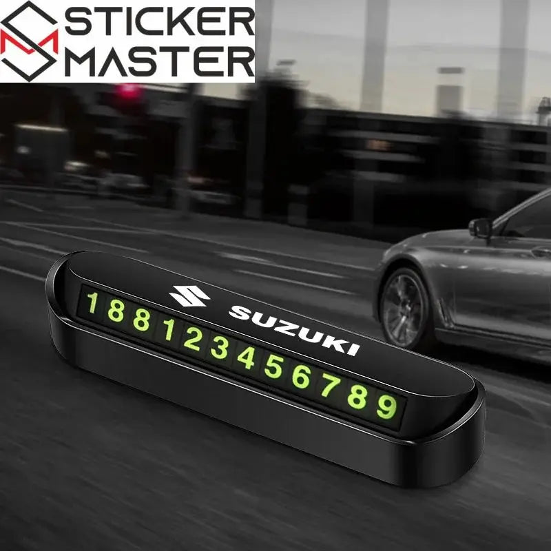 Suzuki Araç Park Numaratörü | Fosforlu ve Gizlenebilir Geçici Telefon Kartı-Her Model - Sticker Master
