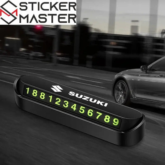 Suzuki Araç Park Numaratörü | Fosforlu ve Gizlenebilir Geçici Telefon Kartı-Her Model - Sticker Master