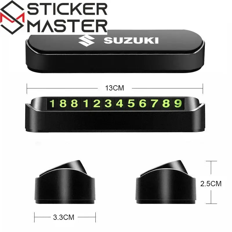Suzuki Araç Park Numaratörü | Fosforlu ve Gizlenebilir Geçici Telefon Kartı-Her Model - Sticker Master