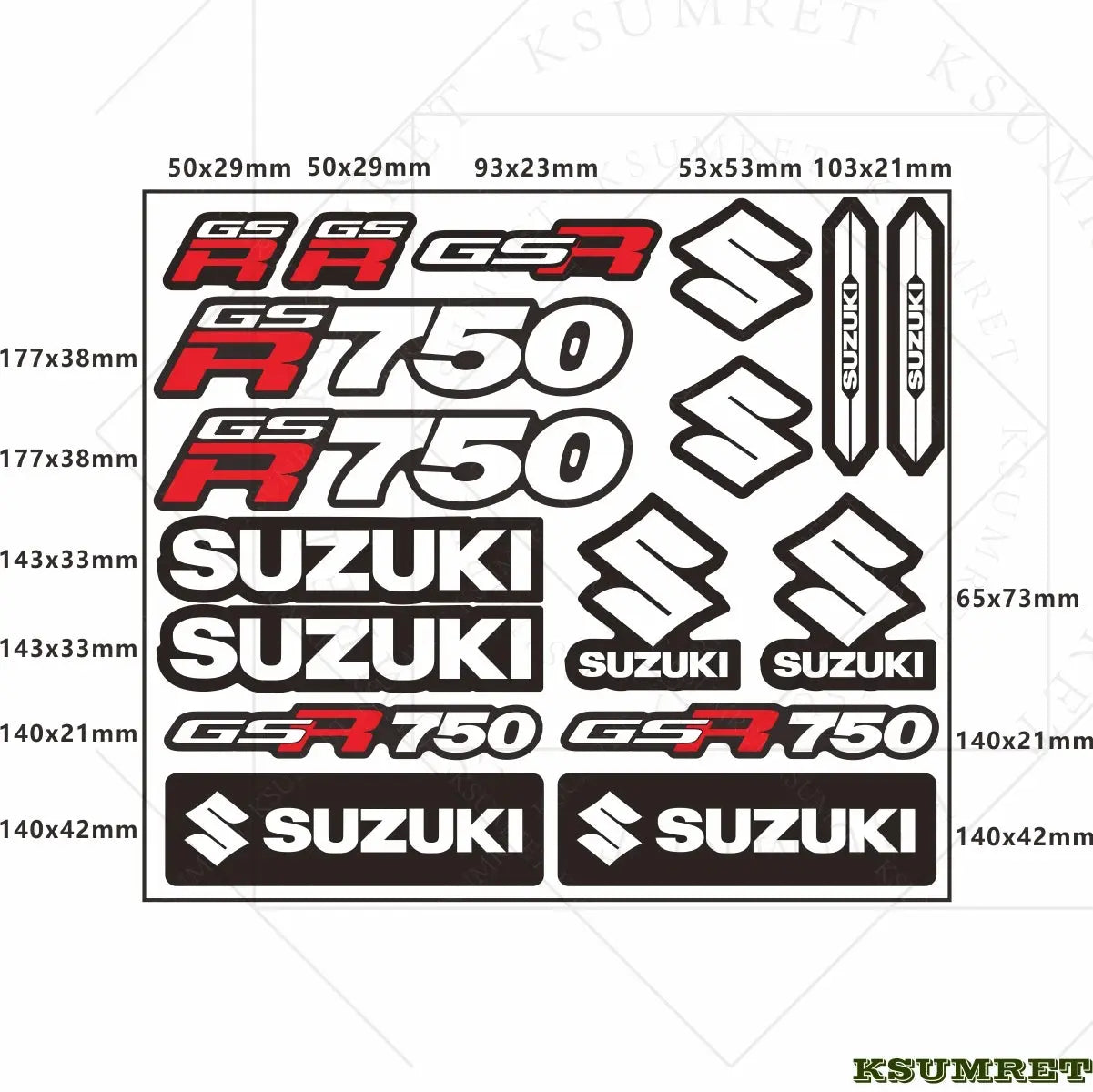 Suzuki GSR750 Sticker Seti – Motosiklet Gövde Etiketi | Sticker Master - Sticker Master