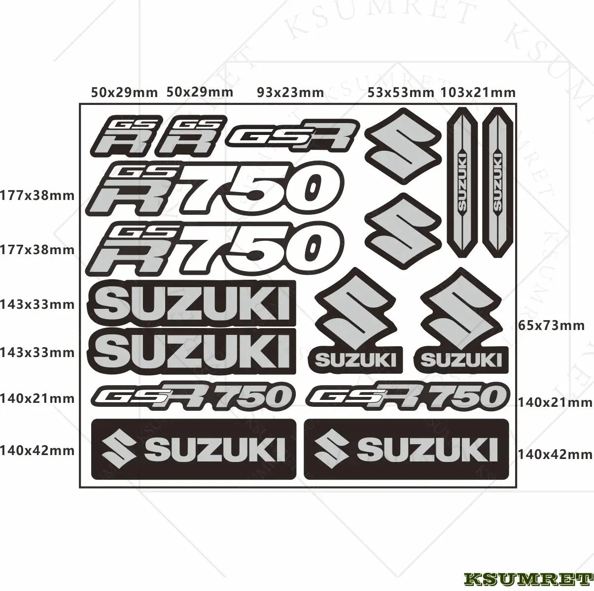 Suzuki GSR750 Sticker Seti – Motosiklet Gövde Etiketi | Sticker Master - Sticker Master