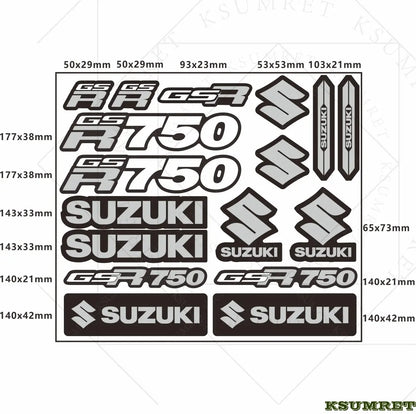Suzuki GSR750 Sticker Seti – Motosiklet Gövde Etiketi | Sticker Master - Sticker Master