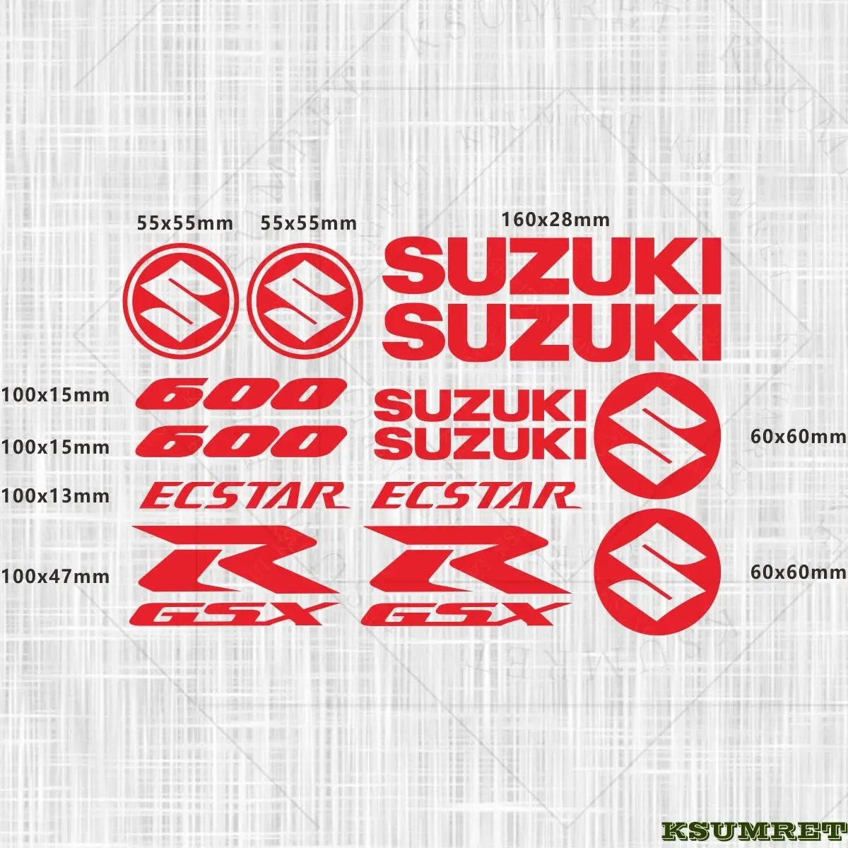 Suzuki GSXR 600 Sticker Seti – Motosiklet Gövde Etiketi | Sticker Master - Sticker Master
