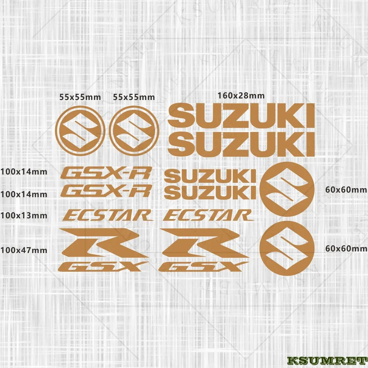 Suzuki GSXR Sticker Logo Seti Tank Kask Amblemi | Sticker Master - Sticker Master