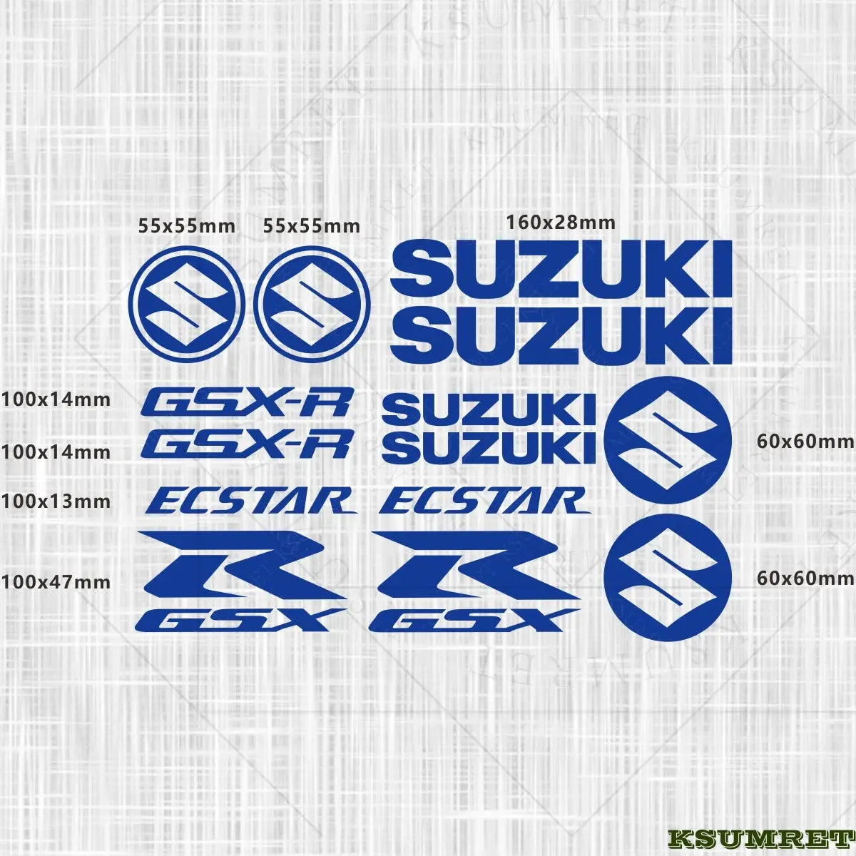 Suzuki GSXR Sticker Logo Seti Tank Kask Amblemi | Sticker Master - Sticker Master