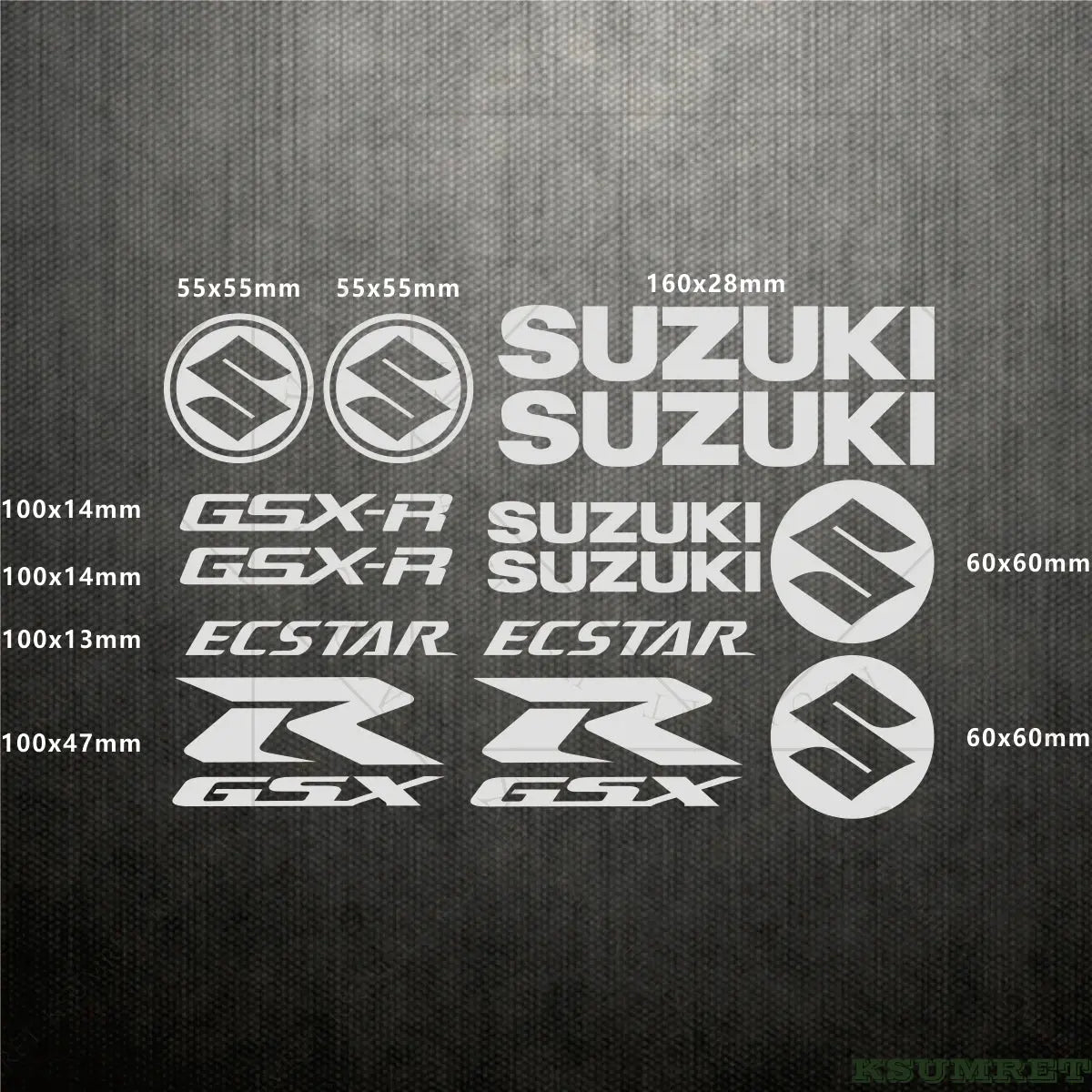 Suzuki GSXR Sticker Logo Seti Tank Kask Amblemi | Sticker Master - Sticker Master