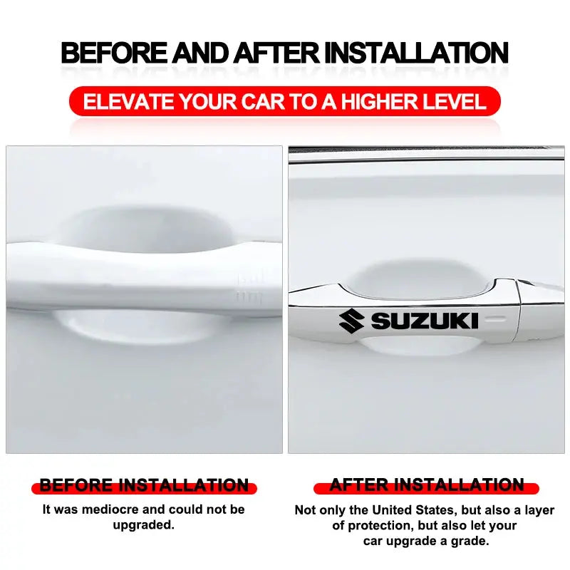 Suzuki Sticker Seti (4 Adet) | Kapı Kolu, Ayna ve Jant Logosu Sticker Master