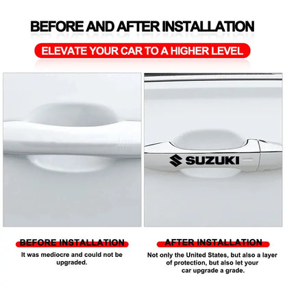 Suzuki Sticker Seti (4 Adet) | Kapı Kolu, Ayna ve Jant Logosu Sticker Master