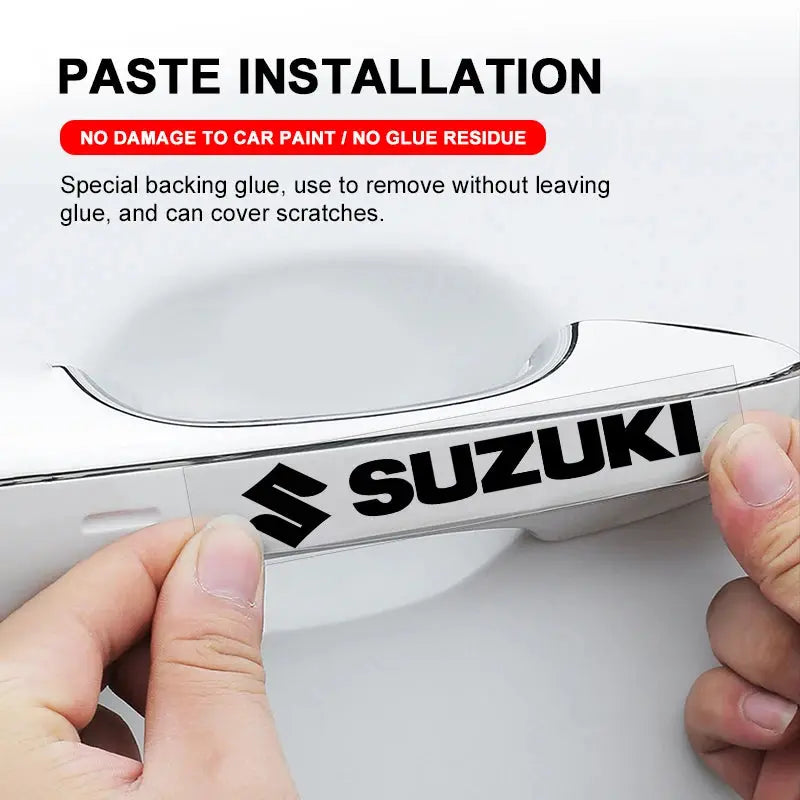 Suzuki Sticker Seti (4 Adet) | Kapı Kolu, Ayna ve Jant Logosu Sticker Master