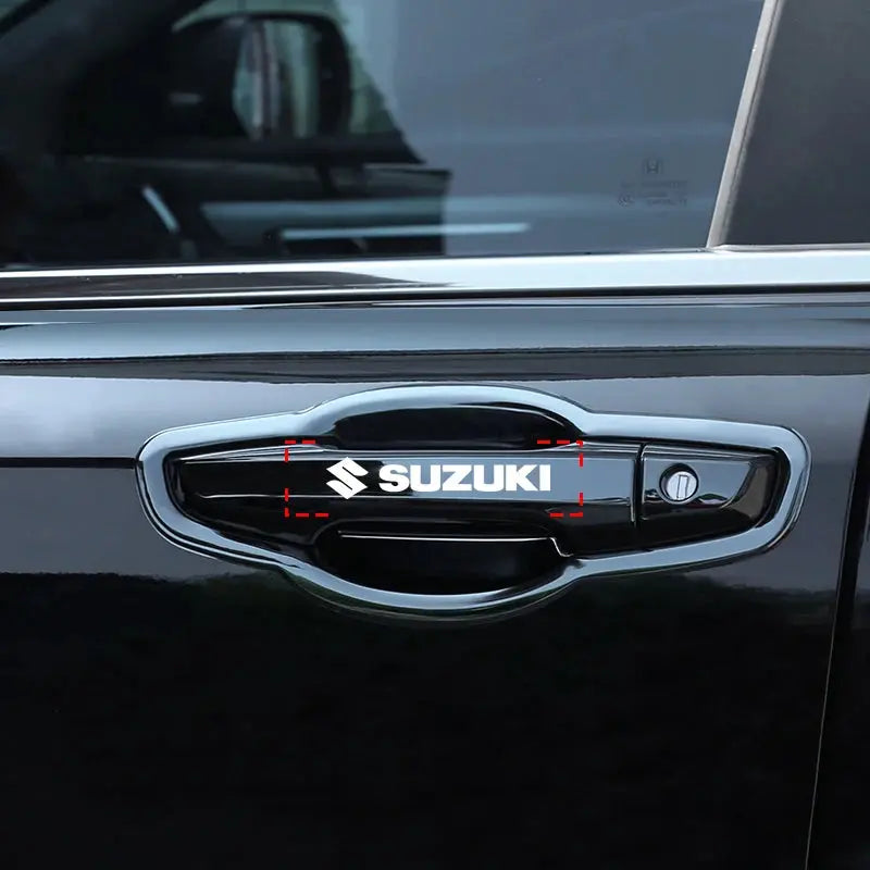 Suzuki Sticker Seti (4 Adet) | Kapı Kolu, Ayna ve Jant Logosu Sticker Master