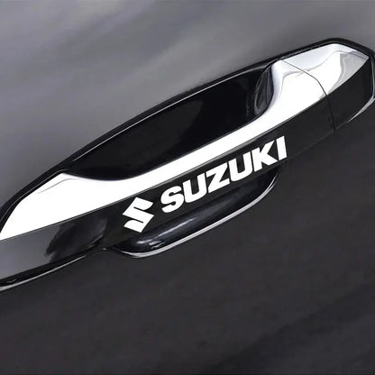 Suzuki Sticker Seti (4 Adet) | Kapı Kolu, Ayna ve Jant Logosu Sticker Master