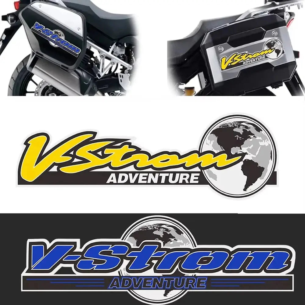 Suzuki V-Strom Çanta Sticker Seti | Dünya Haritalı Adventure Topcase Etiketi Sticker Master