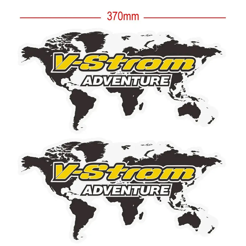 Suzuki V-Strom Çanta Sticker Seti | Dünya Haritalı Adventure Topcase Etiketi Sticker Master
