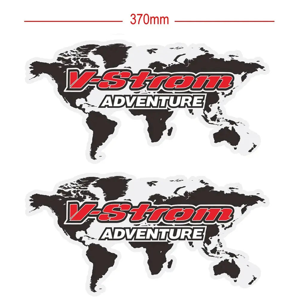 Suzuki V-Strom Çanta Sticker Seti | Dünya Haritalı Adventure Topcase Etiketi Sticker Master