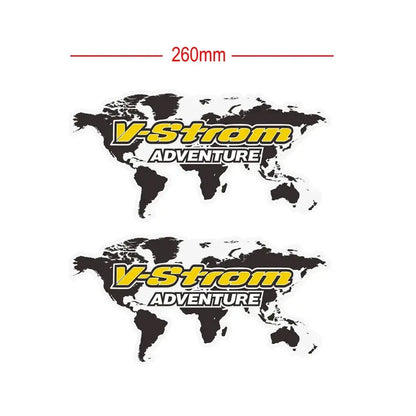 Suzuki V-Strom Çanta Sticker Seti | Dünya Haritalı Adventure Topcase Etiketi Sticker Master