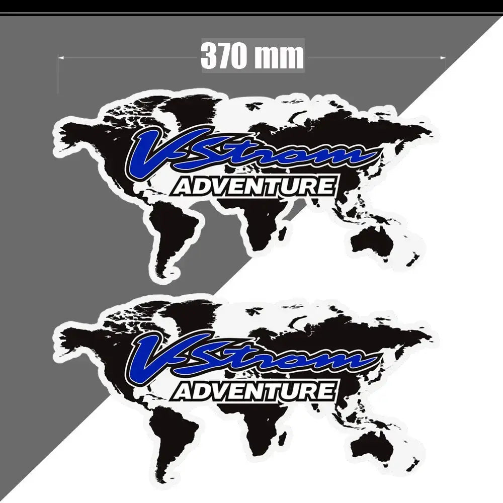 Suzuki V-Strom Çanta Sticker Seti | Dünya Haritalı Adventure Topcase Etiketi Sticker Master