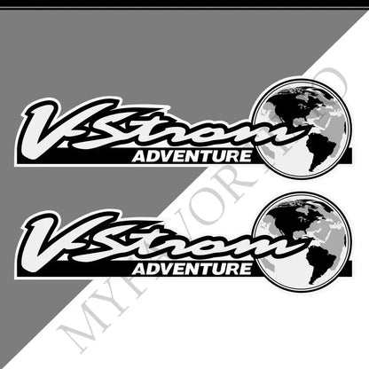 Suzuki V-Strom Çanta Sticker Seti | Dünya Haritalı Adventure Topcase Etiketi Sticker Master