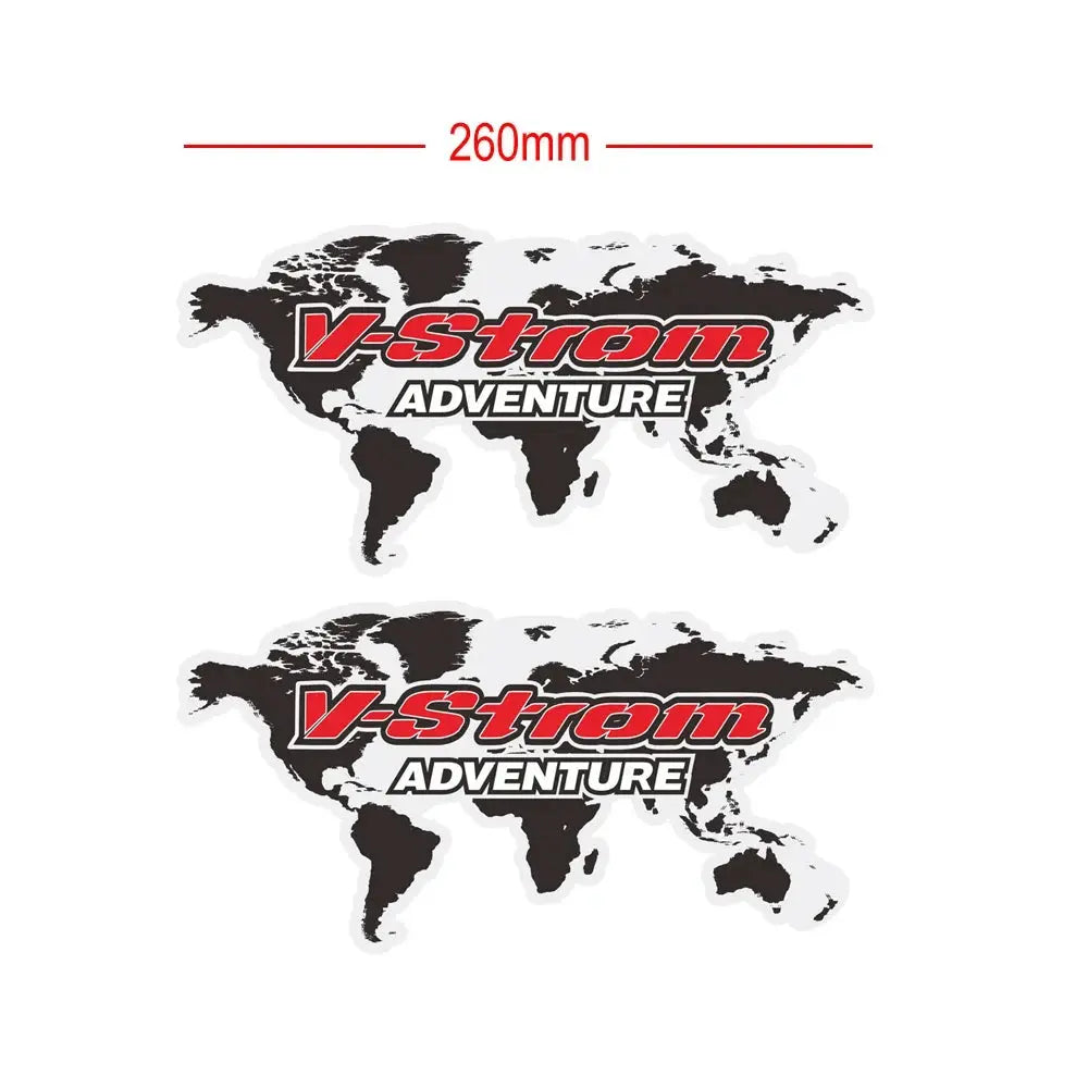 Suzuki V-Strom Çanta Sticker Seti | Dünya Haritalı Adventure Topcase Etiketi Sticker Master