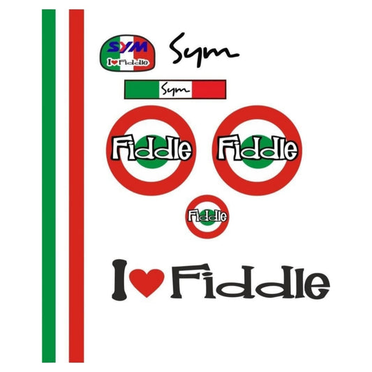 Sticker Master Sym Fiddle Set-2 Sticker Seti Motor, Kask, Laptop, Araba, Oto Araç İçin Dayanıklı Etiket Decal