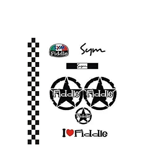 Sticker Master Sym Fiddle Sticker Set-1 Sticker Seti Motor, Kask, Laptop, Araba, Oto Araç İçin Dayanıklı Etiket Decal