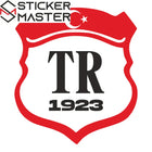 TR Sticker 1923 Türkiye Arması Oto Motor Etiketi 15cm | Sticker Master
