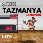 Sticker Master Tazmanya Canavarı Çocuk Odası Duvar Stickerı – 60 cm Dayanıklı Dekoratif Etiket