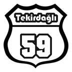 Sticker Master Tekirdağlı 59 Sticker - Araba, Laptop, Kask, Oto Araç İçin Dayanıklı Etiket Decal 12 Cm