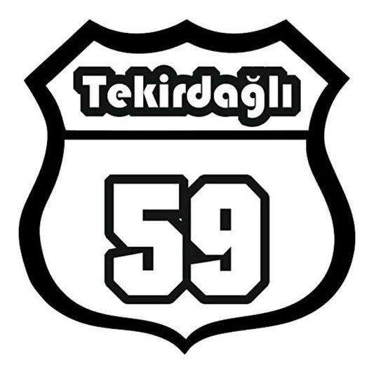 Sticker Master Tekirdağlı 59 Sticker - Araba, Laptop, Kask, Oto Araç İçin Dayanıklı Etiket Decal 12 Cm