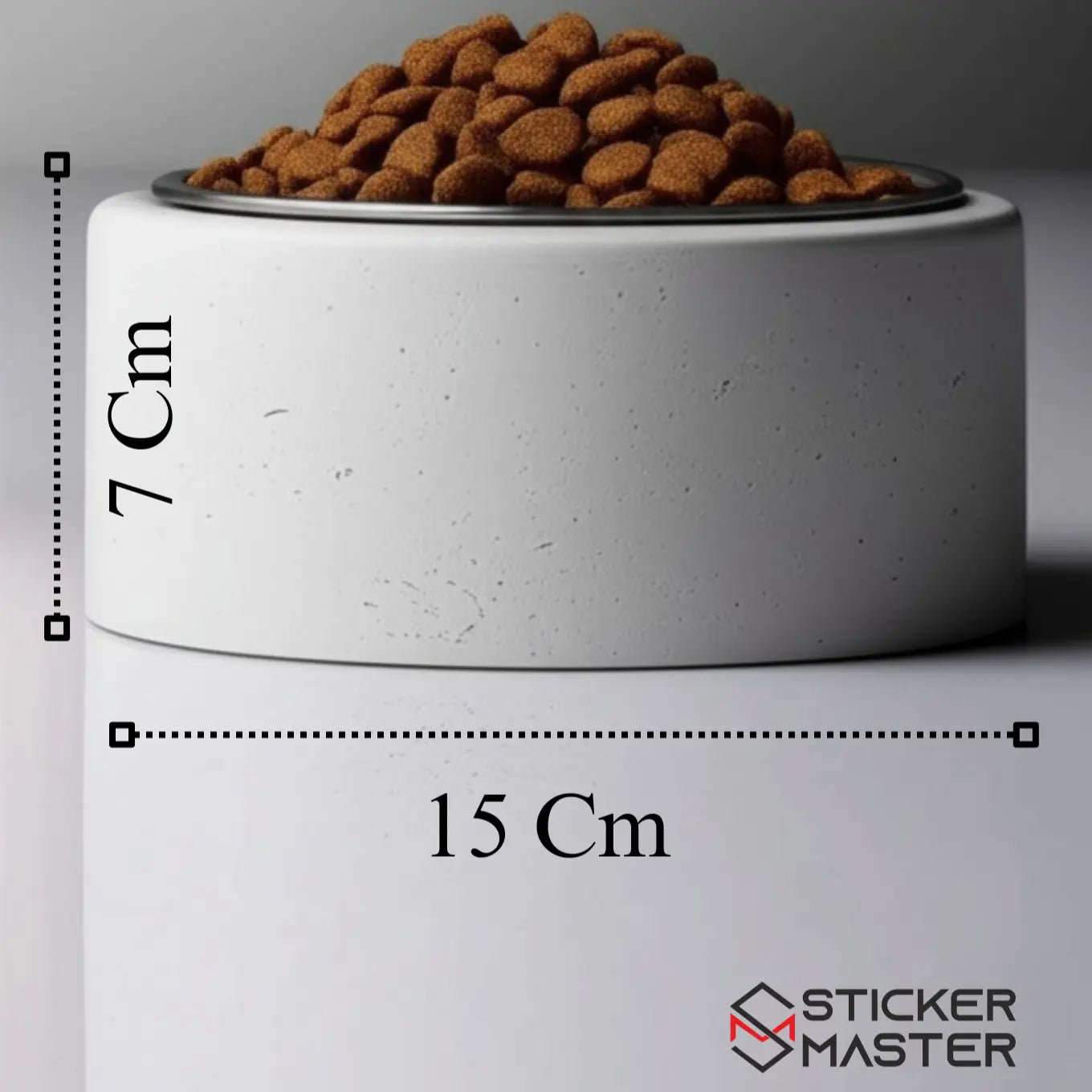 Sticker Master Beton Kedi ve Köpek Mama Kabı – Şık ve Dayanıklı Tasarım