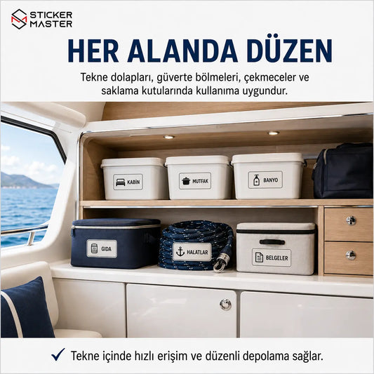 Tekne ve Yat Bolum Duzenleme Etiket Seti 24 Parca