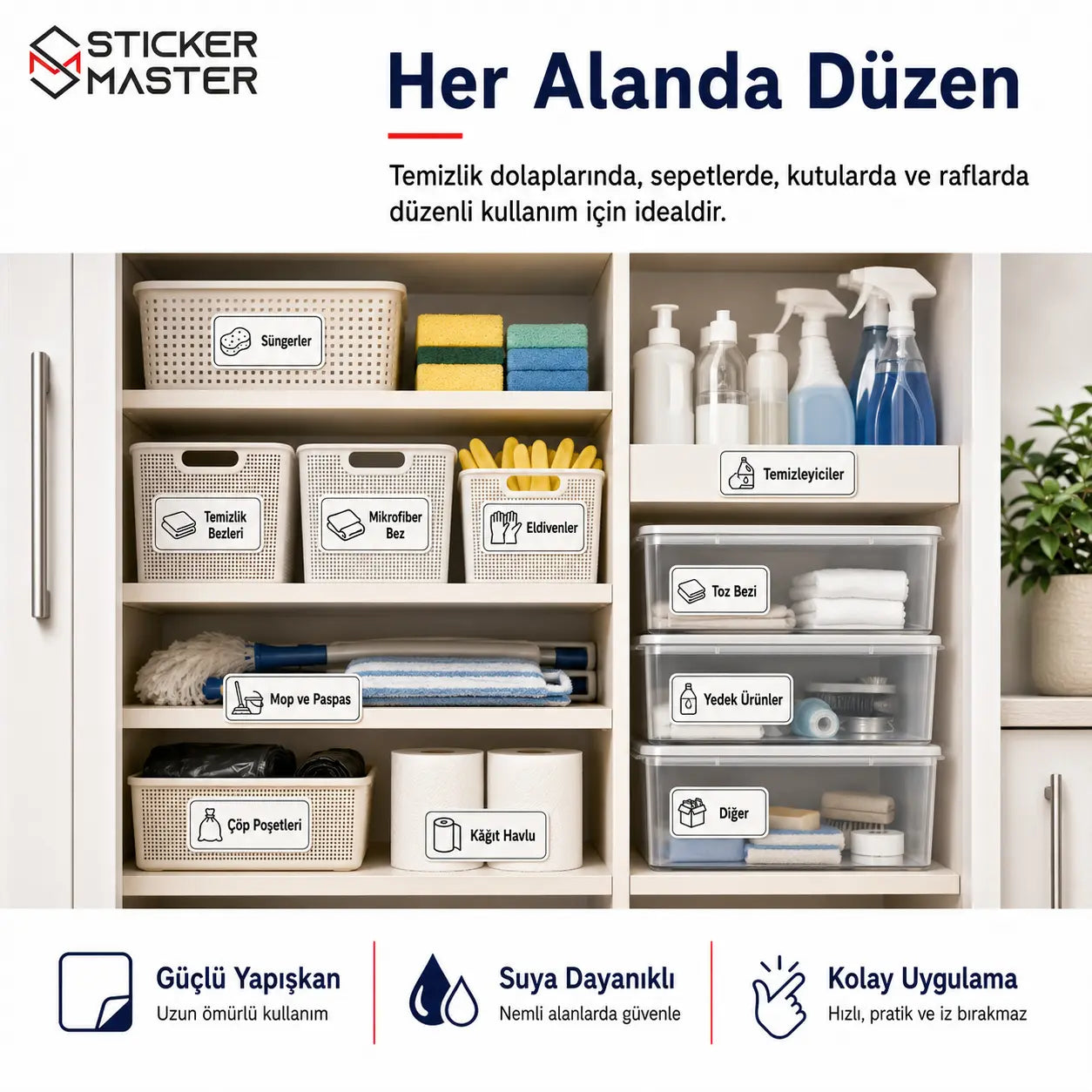 Temizlik Malzemeleri Dolap Etiket Seti
