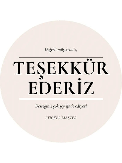Sticker Master Şirketler Için Teşekkür Ederiz Sticker Etiket Duvar Süsü 3 X 3 Cm 50Lı