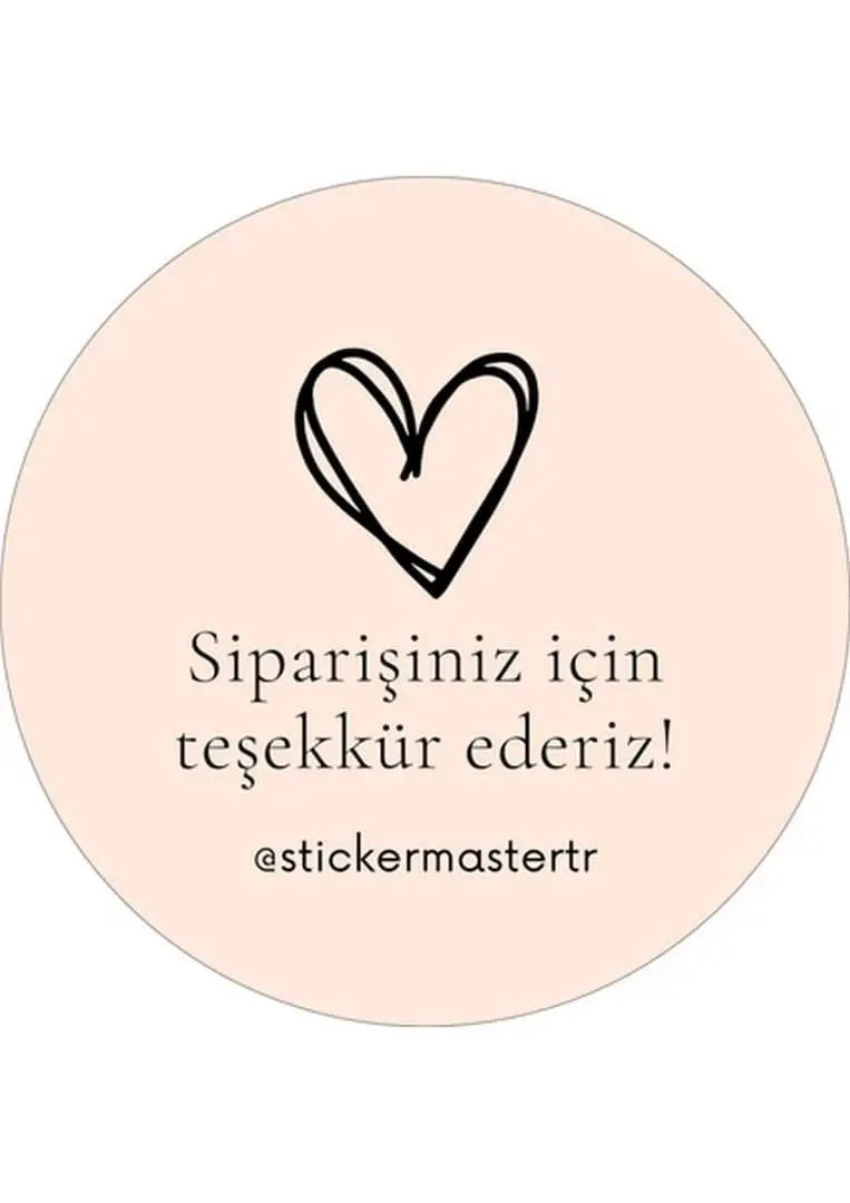 Sticker Master Şirketler Için Teşekkür Ederiz Kalp Sticker Etiket Paketleme Kutu Zarf 4 X 4 Cm 50Lı