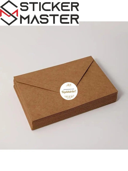 Sticker Master Şirketler Için Teşekkürler Sticker Etiket Koli Zarf Paketlerme 4 X 4 Cm 50Lı