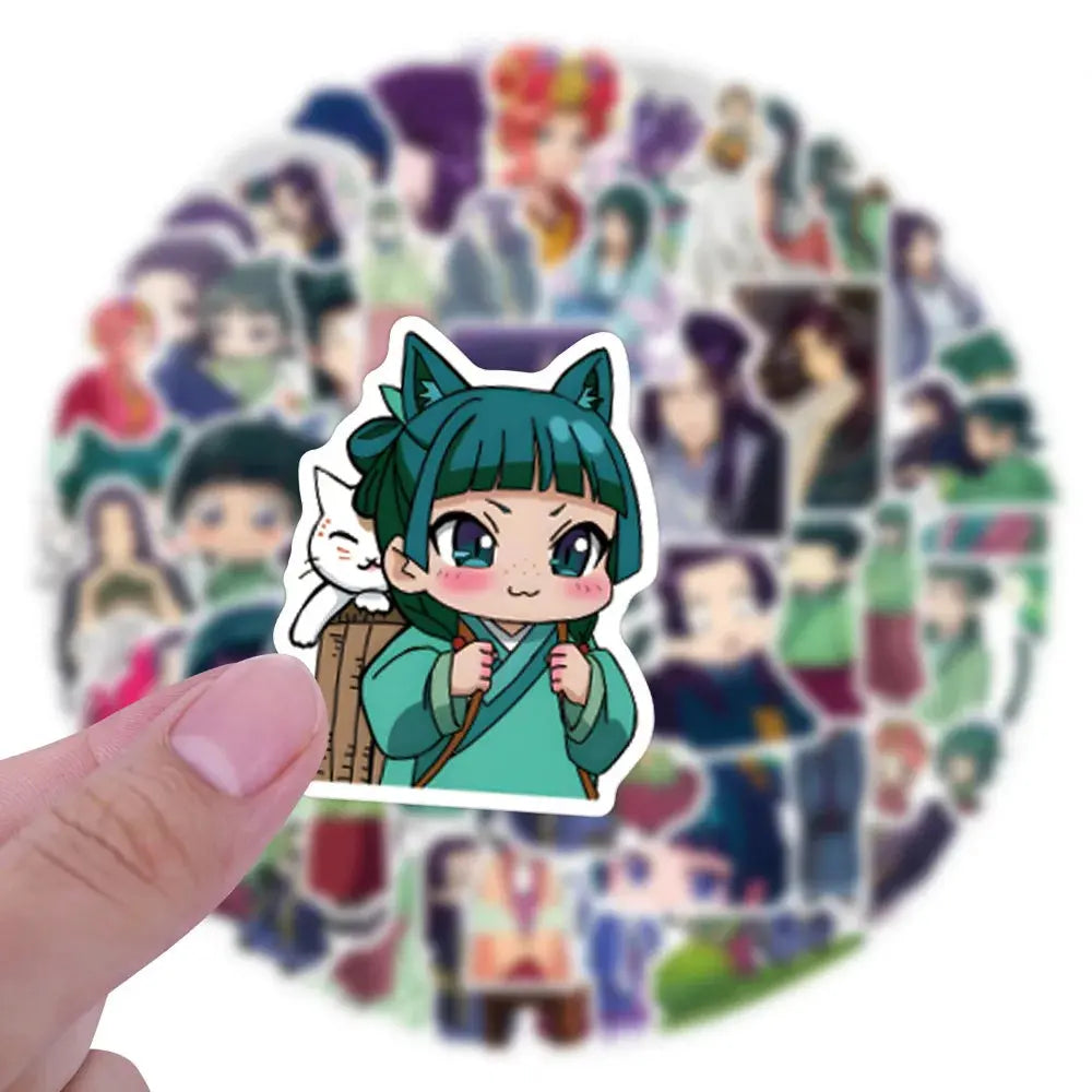 The Apothecary Diaries Sticker Seti | 60 Adet Maomao ve Jinshi Anime Decal Paketi - Sticker Master